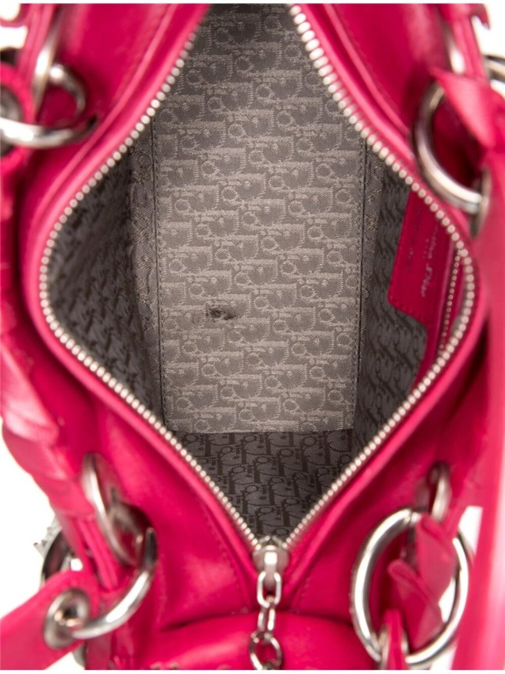 Christian Dior Cannage Ruffle Medium Lady Dior Red Leather Bag - Picture 5 of 5